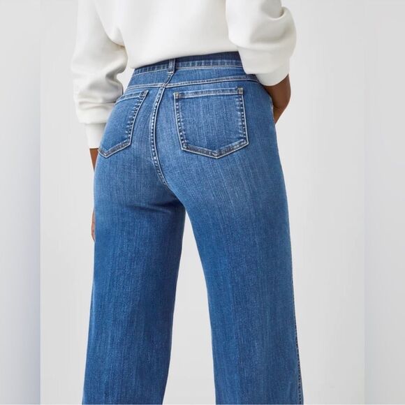 NWT SPANX 20407 Seamed Front Wide Leg in Vintage Indigo Pull-on Jeans Size XS - Picture 15 of 15